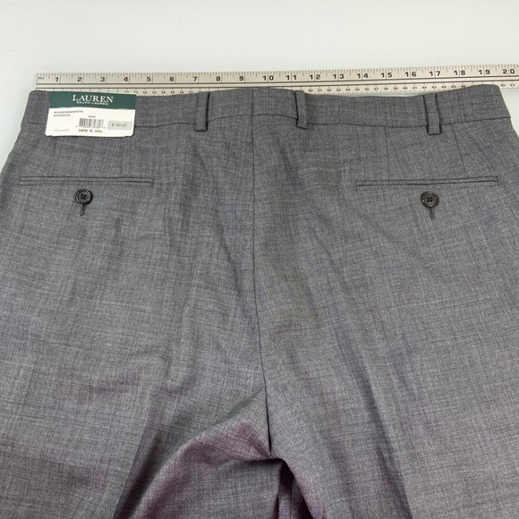 Lauren Ralph Lauren Men's 100% Wool Dress Pants Edgewood Gray 38x30(29) NEW READ - Picture 2 of 7